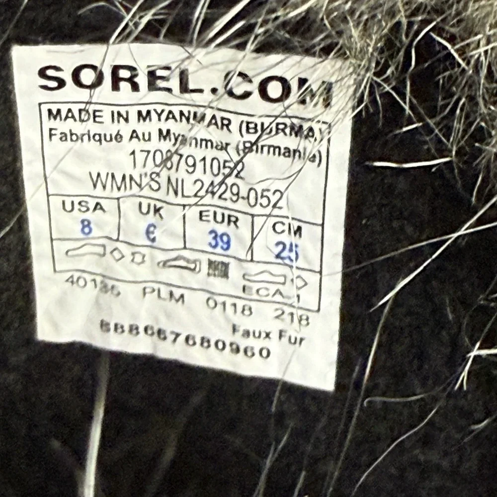 Sorel Women's Joan Of Artic Size 8 Waterproof Boots Gray NL‎ 2429-010 Excellent!
